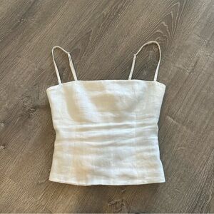 Reformation white linen tank top Size 0